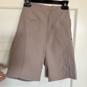 Tan Athletic Shorts with Pockets